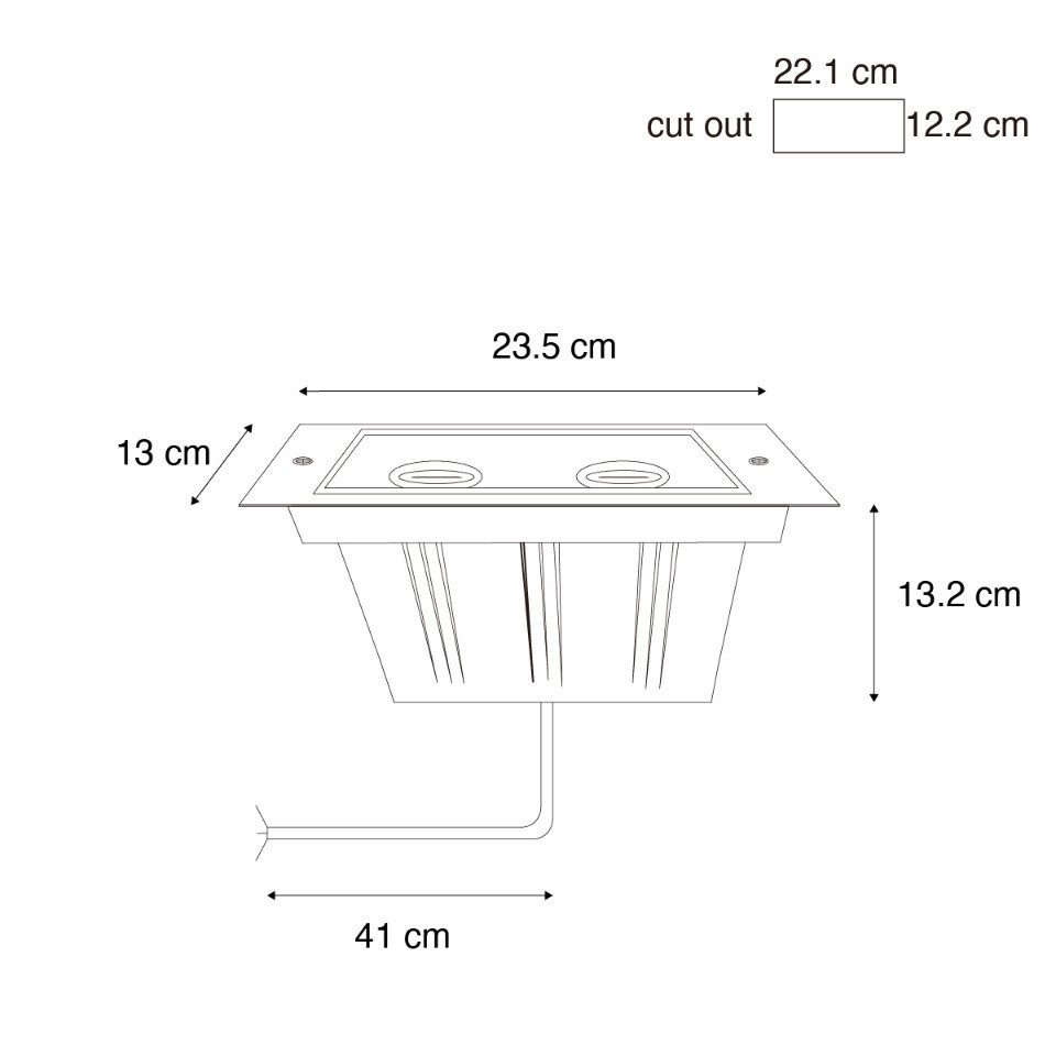 Qazqa LED Einbaustrahler 106898, ohne Leuchtmittel, Warmweiß, QAZQA Außen Einbau­leuchte, gu10, Stahl, Stahl, Modern
