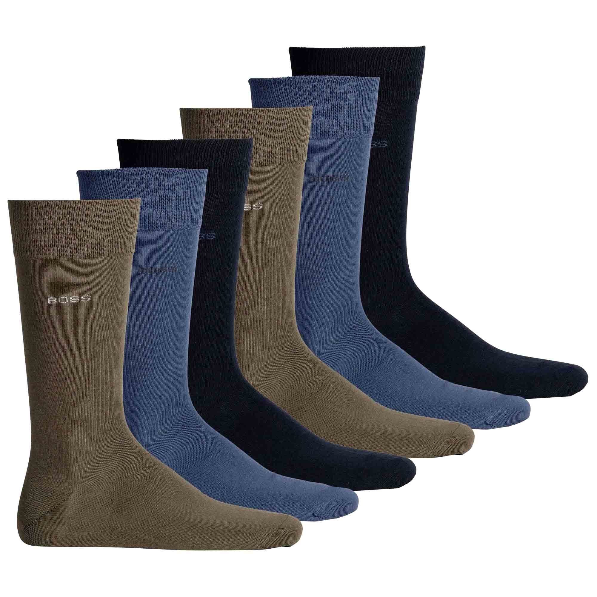 BOSS Kurzsocken Herren Socken, 6er Pack - RS Uni Colors CC, Finest Mehrfarbig