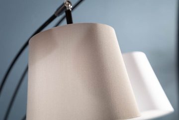 riess-ambiente Bogenlampe LEVELS 205cm braun / beige / weiß, ohne Leuchtmittel, Wohnzimmer · Leinen · Metall · Marmor · Retro