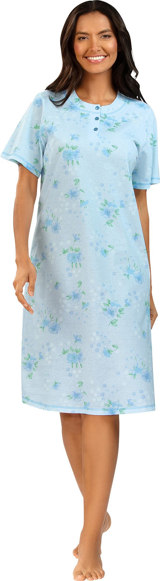 comtessa Nachthemd Damen-Nachthemd Single-Jersey Blumen