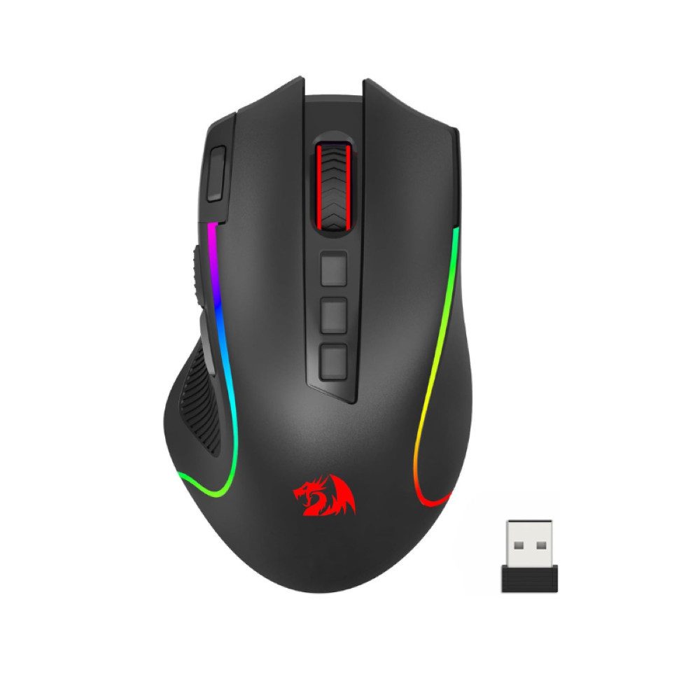 Redragon M612 PRO Optische Gamer-Maus – 8000 DPI, RGB-Beleuchtung Gaming-Maus (2.4 GHz Funk, Bluetooth, kabelgebunden, 3-in-1 Verbindung (BT, Kabel, Drahtlos 2.4GHz)