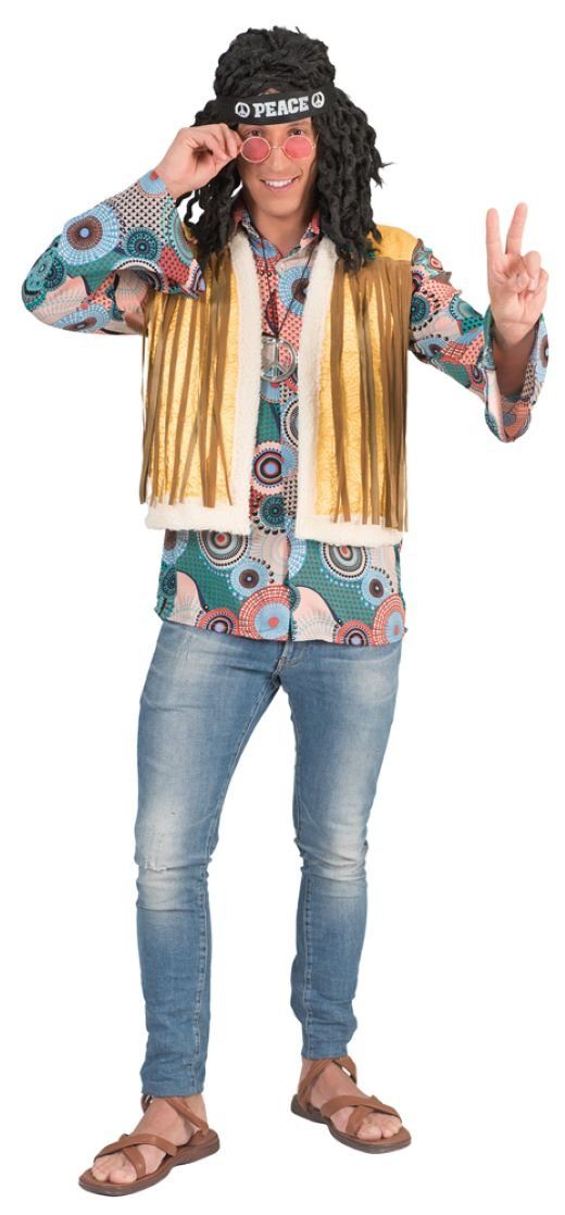 Das Kostümland Kostüm Retro Hippie Kostüm Brian mit Fransen für Herren