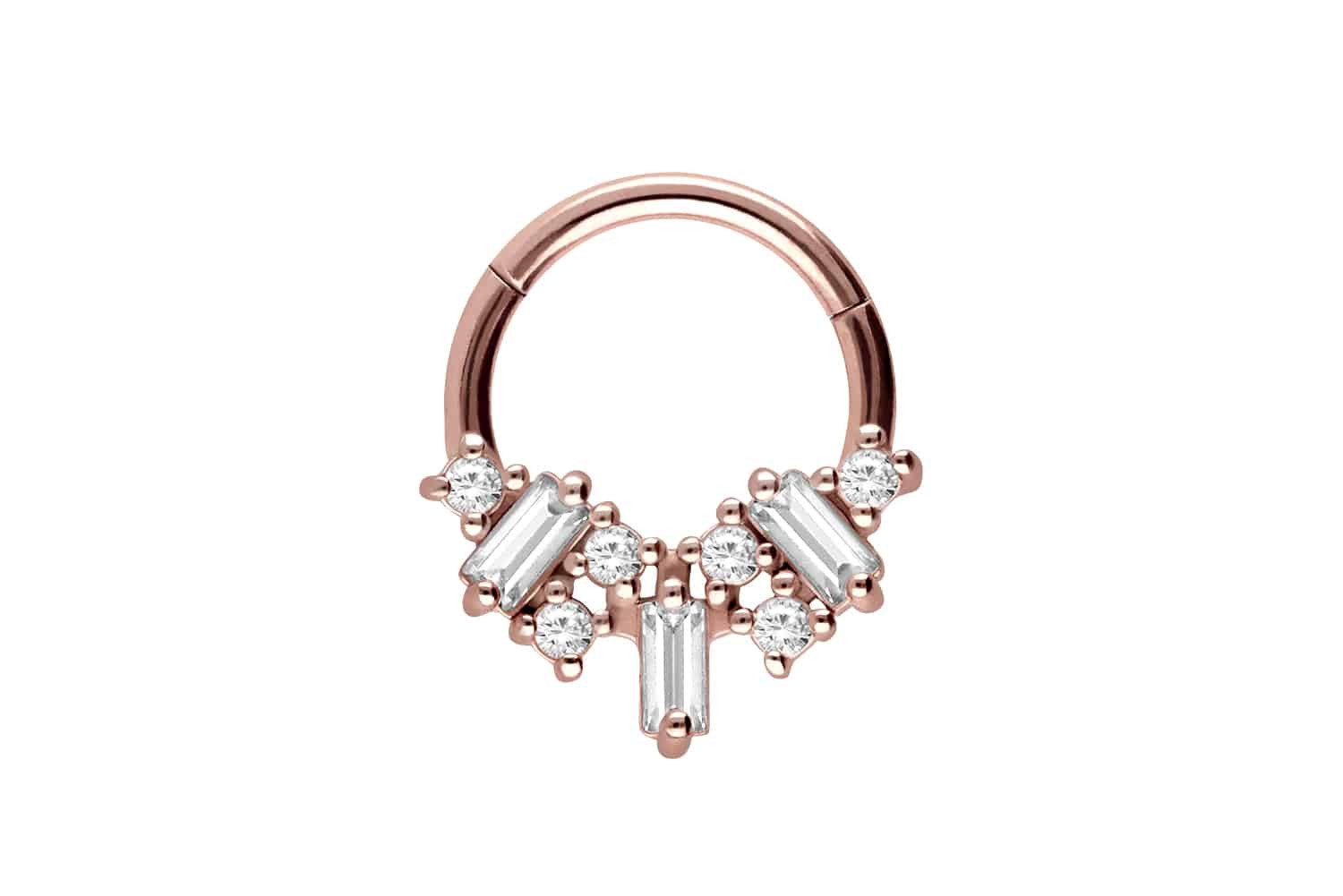 Nasenpiercing Chirurgenstahl Segmentring Clicker KRISTALLGEBILDE Ohrpiercing Septum
