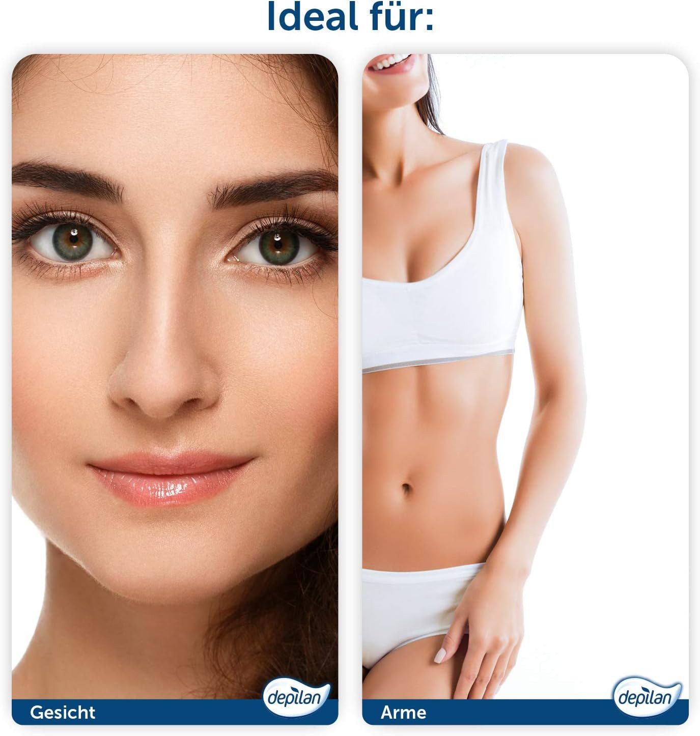 Depilan Haarcreme Bleichcreme für Körper- und Gesichtshaare, 1 Packung je 2x 50ml, mit beruhigendem Aloe Vera Extrakt