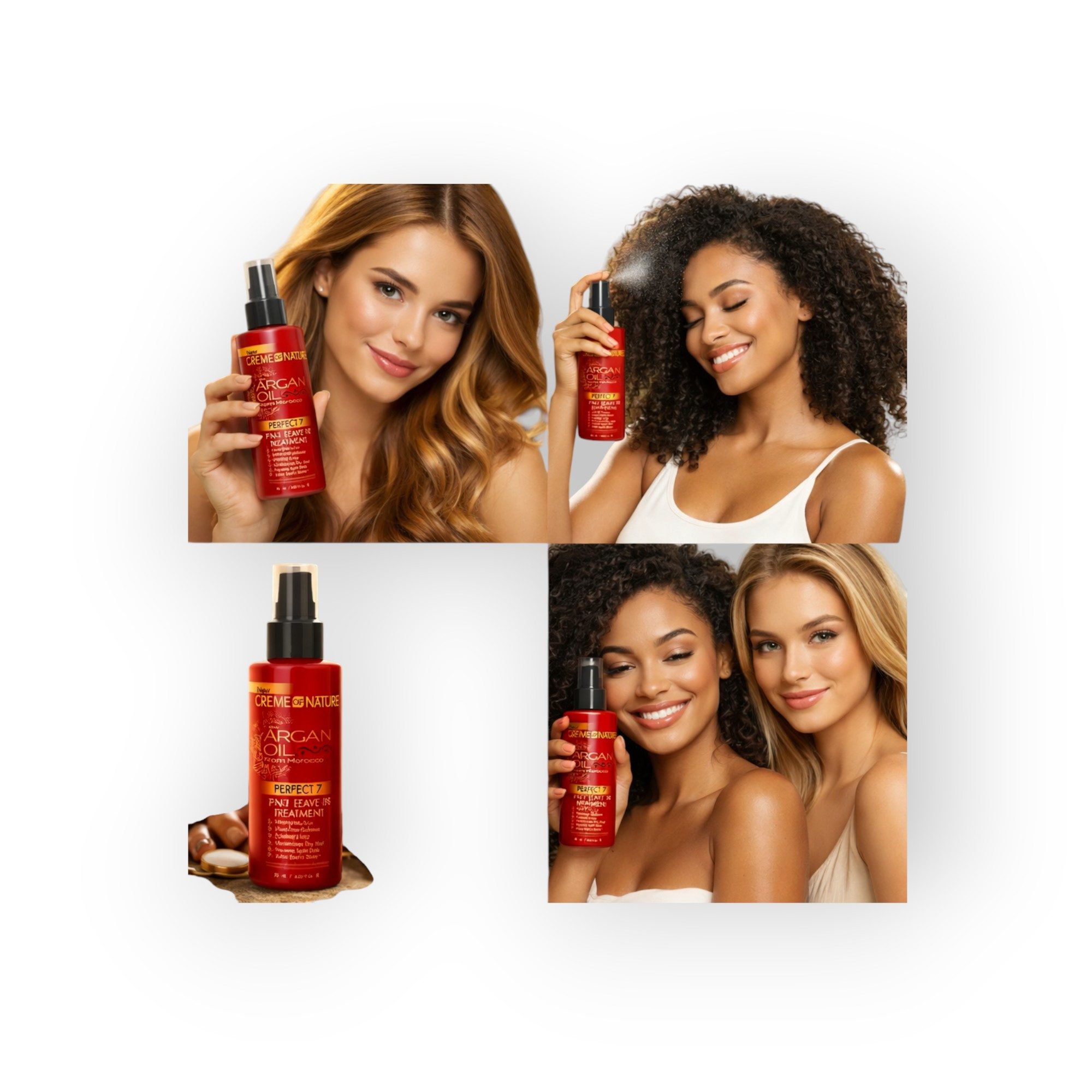Creme Of Nature Haarspray CON Argan Oil Perfect 7-1 Treatment, Packung, Hitzeschutz beim Föhnen und Styling, für alle Haartypen geeignet