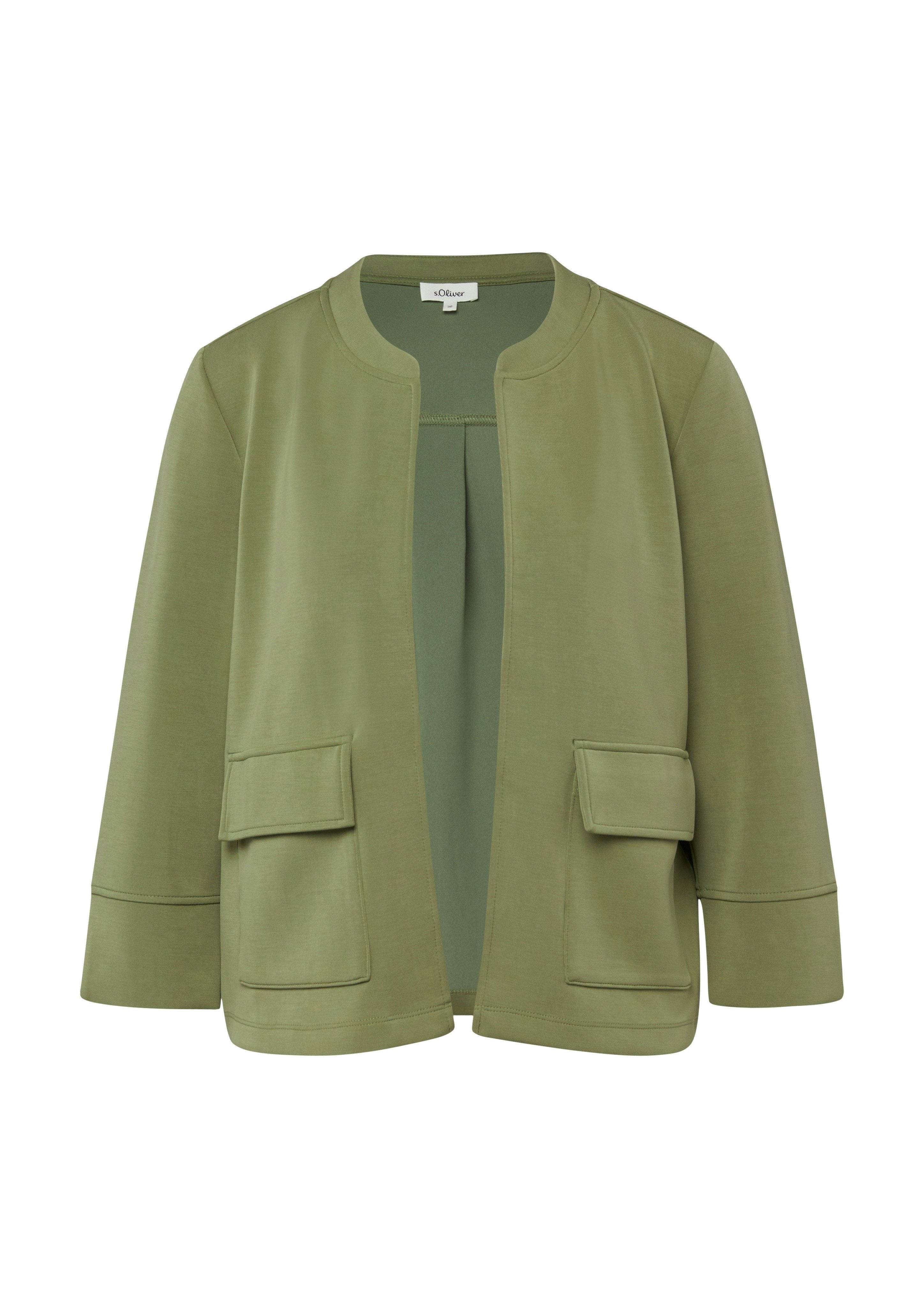 s.Oliver Sweatjacke Kurze Sweatjacke ohne Verschluss – Bild 4 von 4