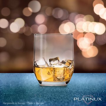 PLATINUX Glas Elegante Trinkgläser Set 6 Teilig, Glas, 240ml Wassergläser Saftgläser Whiskeygläser Spülmaschinenfest