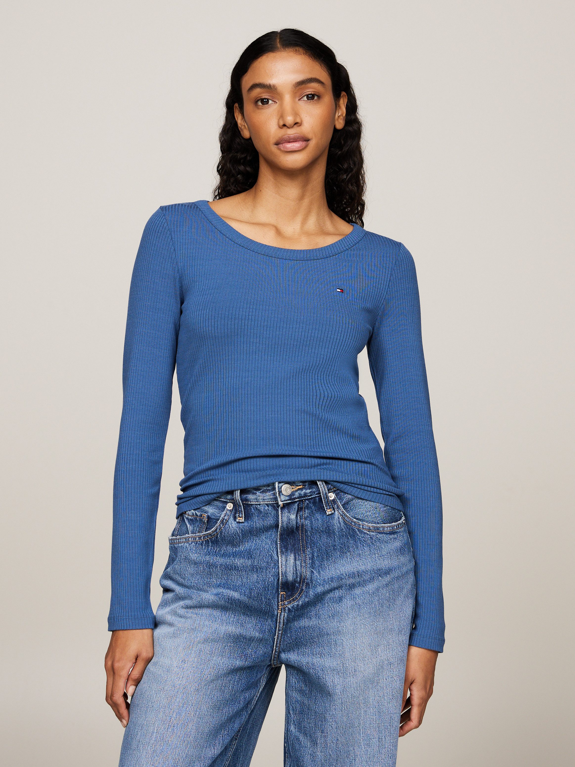 Tommy Hilfiger Langarmshirt SLIM 5X2 RIB günstig online kaufen