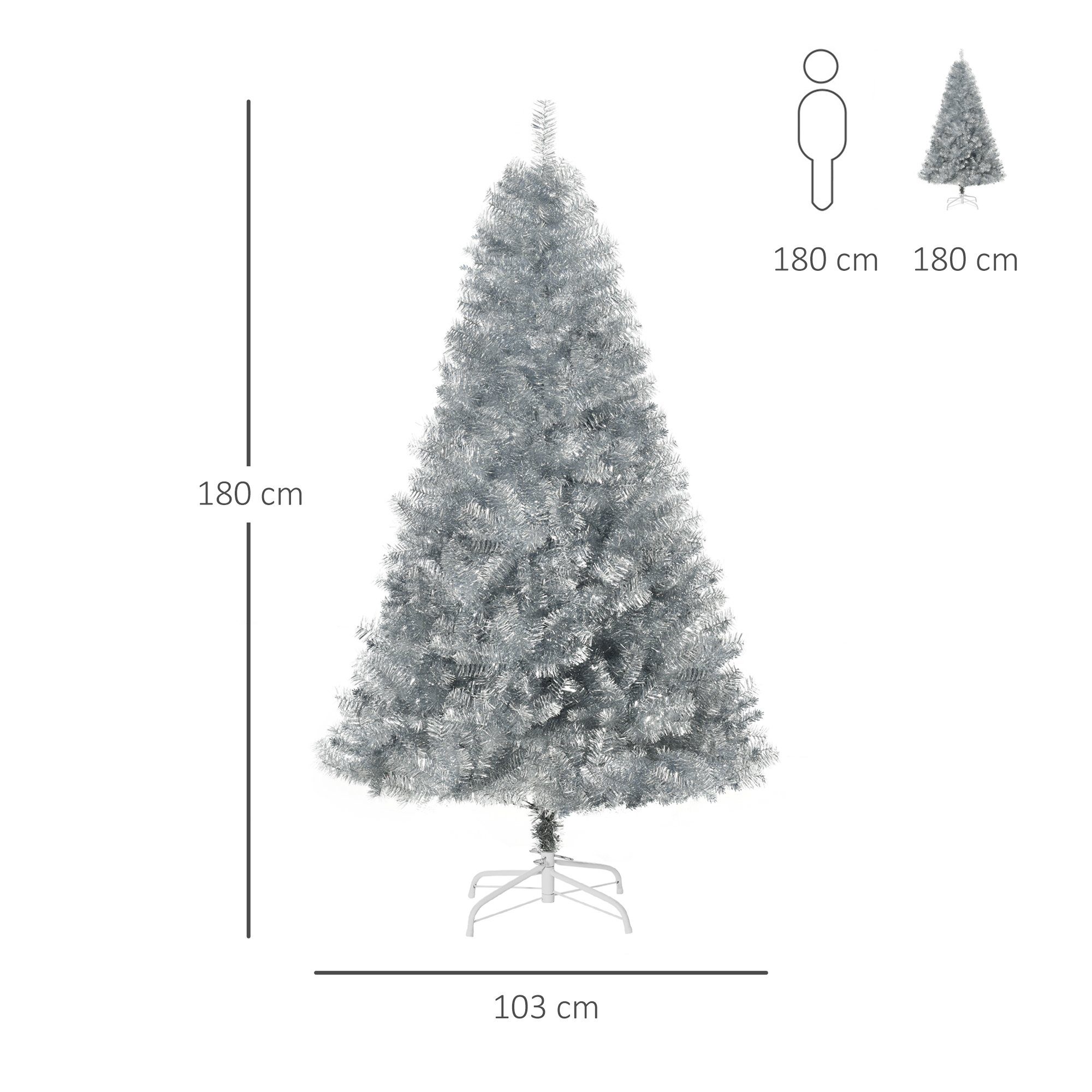 Künstlicher Sockel Künstlicher Weihnachtsbaum mit HOMCOM Weihnachtsbaum