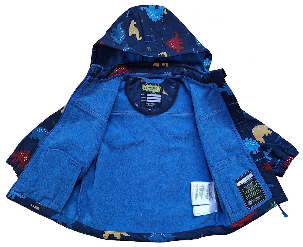 Outburst Softshelljacke Outburst Baby Jungen Softshelljacke Jacke Dinosaurier blau (kein Set)
