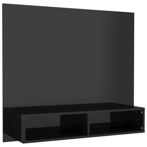 vidaXL TV-Wand TV-Wandschrank Hochglanz-Schwarz 102x23,5x90 cm Holzwerkstoff, (1-St)