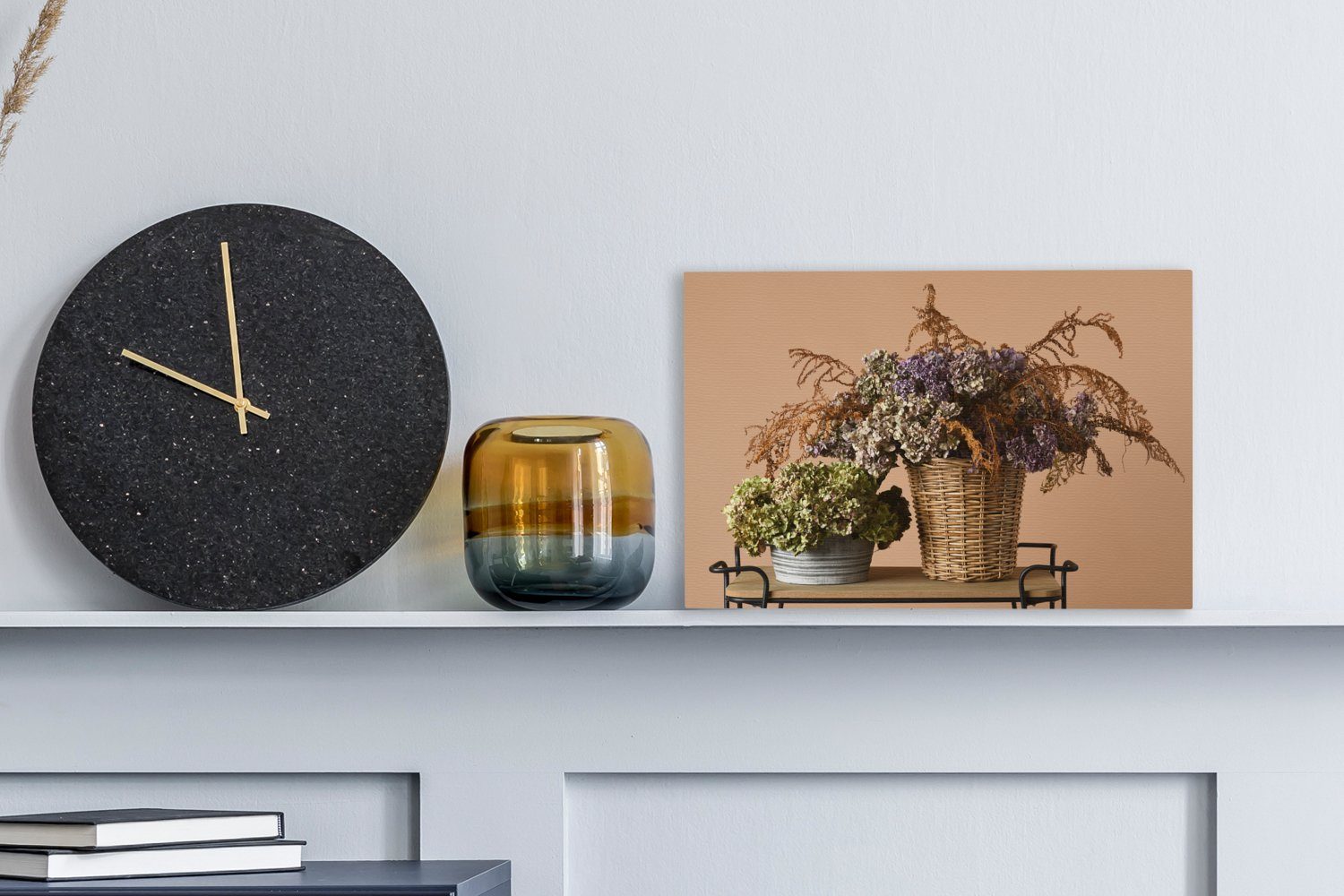 OneMillionCanvasses® Leinwandbild Getrocknete Blumen - Körbe günstig online kaufen