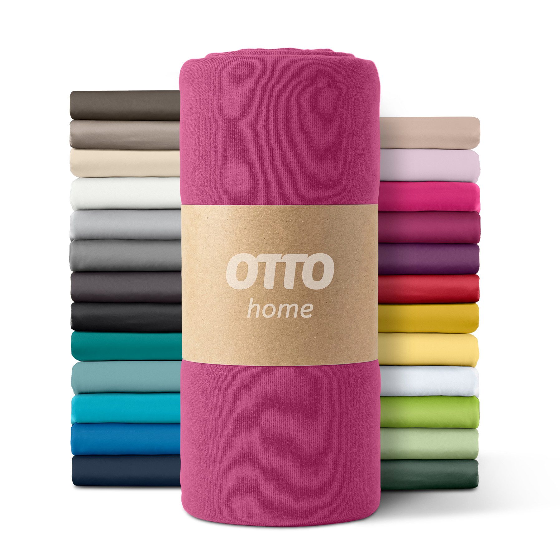 OTTO home Spannbettlaken PAPRIKA Microfaser-Jersey und warme Fleece-Qualität, Microfaser-Jersey, Gummizug: rundum, (2 Stück), Bettlaken Laken Spannbettuch, schnelltrocknend