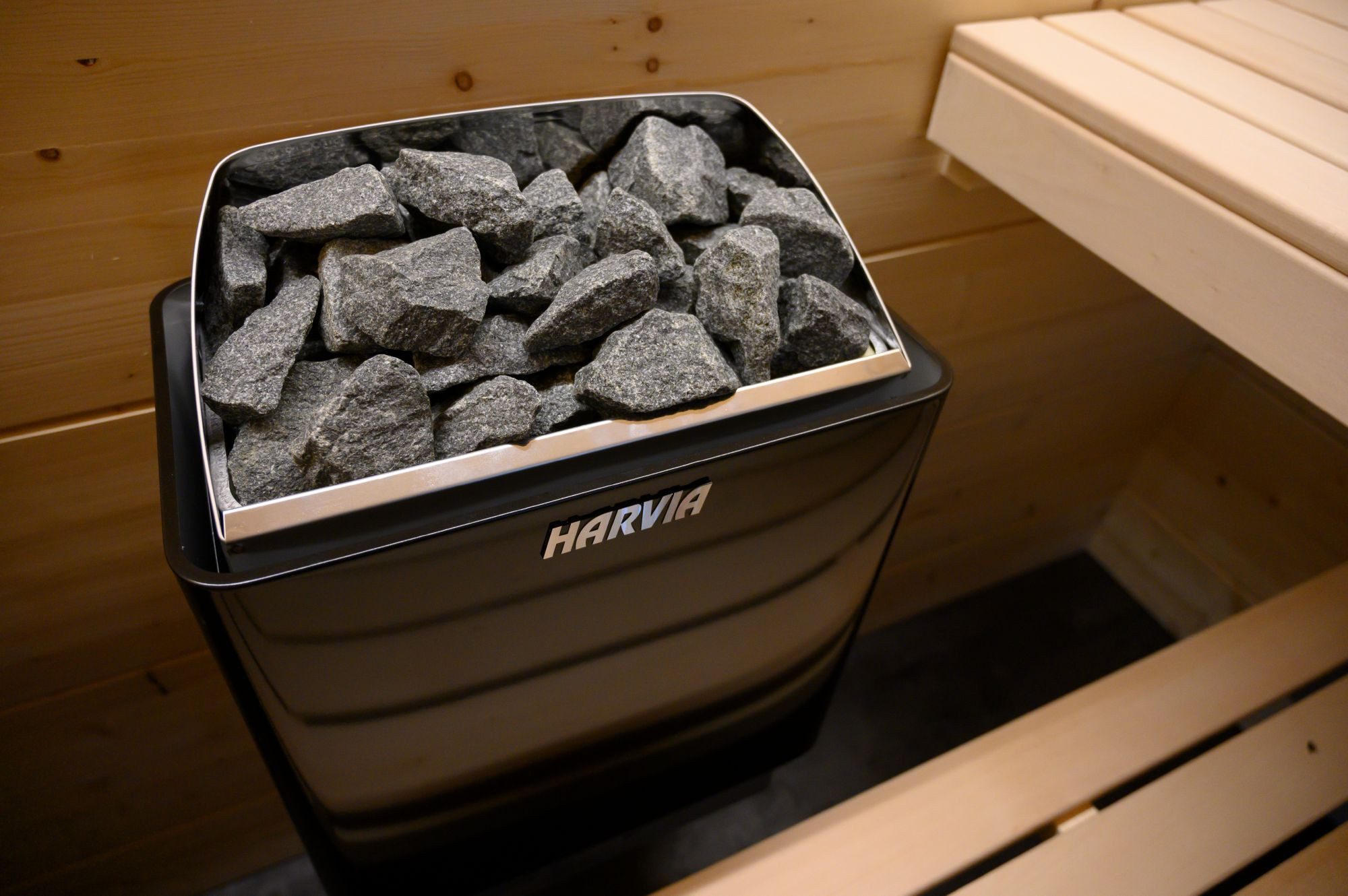 HARVIA Saunaofen KIP45E Elektro-Saunaofen 4,5 kW, für separates steuergerät, 4,5 kW, externe Steuerung, Platzsparender 4,5-kW-Saunaofen für 3–6 m³ mit externer Steuerung