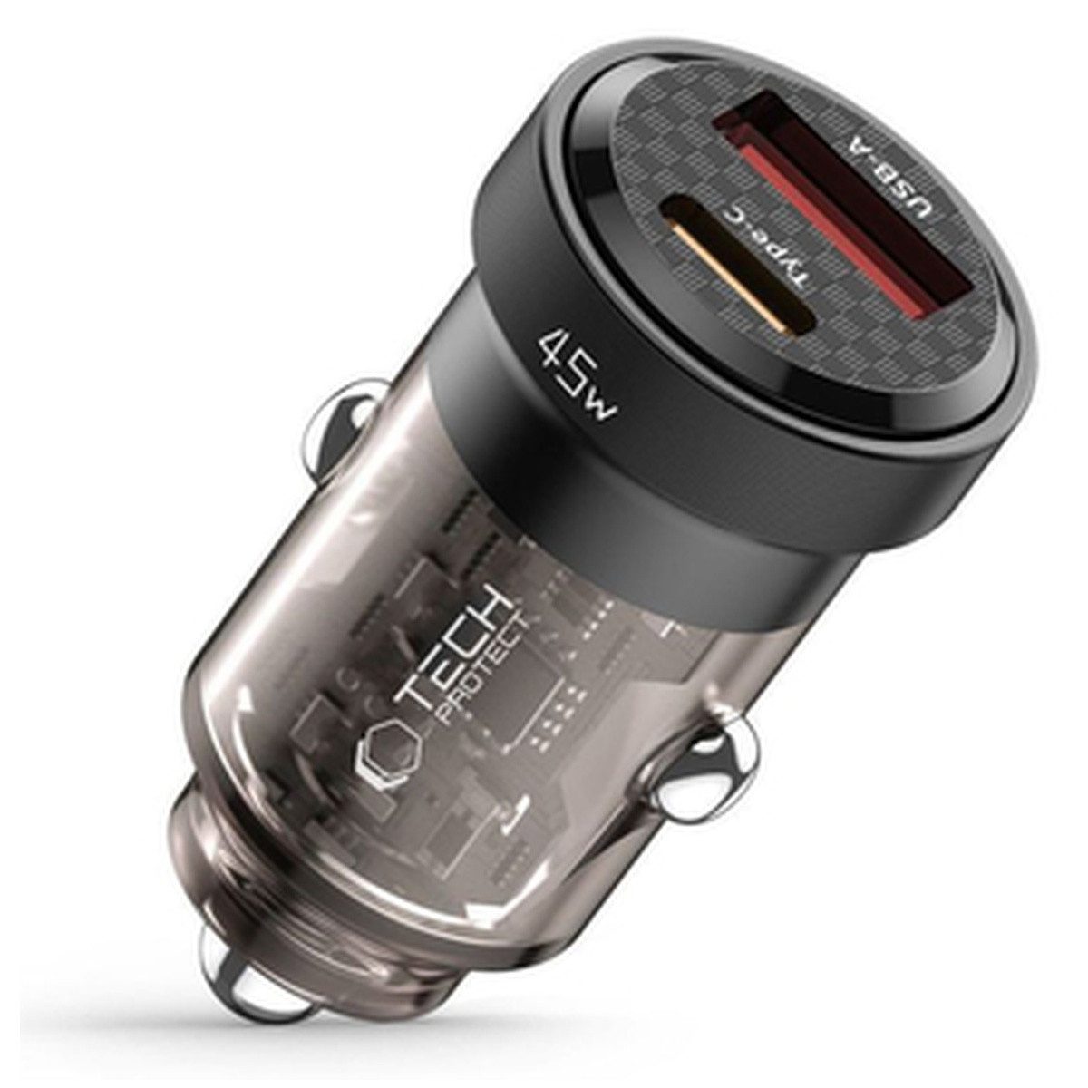 TECH PROTECT Tech Protect CC45W AutoLadegerät USB-C PD 45W USB-A QC 3 0 Smartphone-Ladegerät