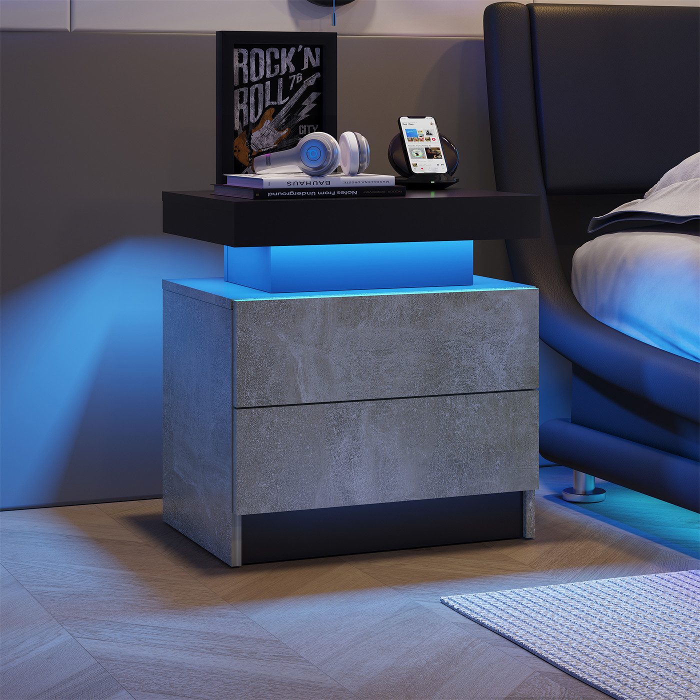 autolock Nachttisch Nachttisch LED Beistelltisch Schrank günstig online kaufen