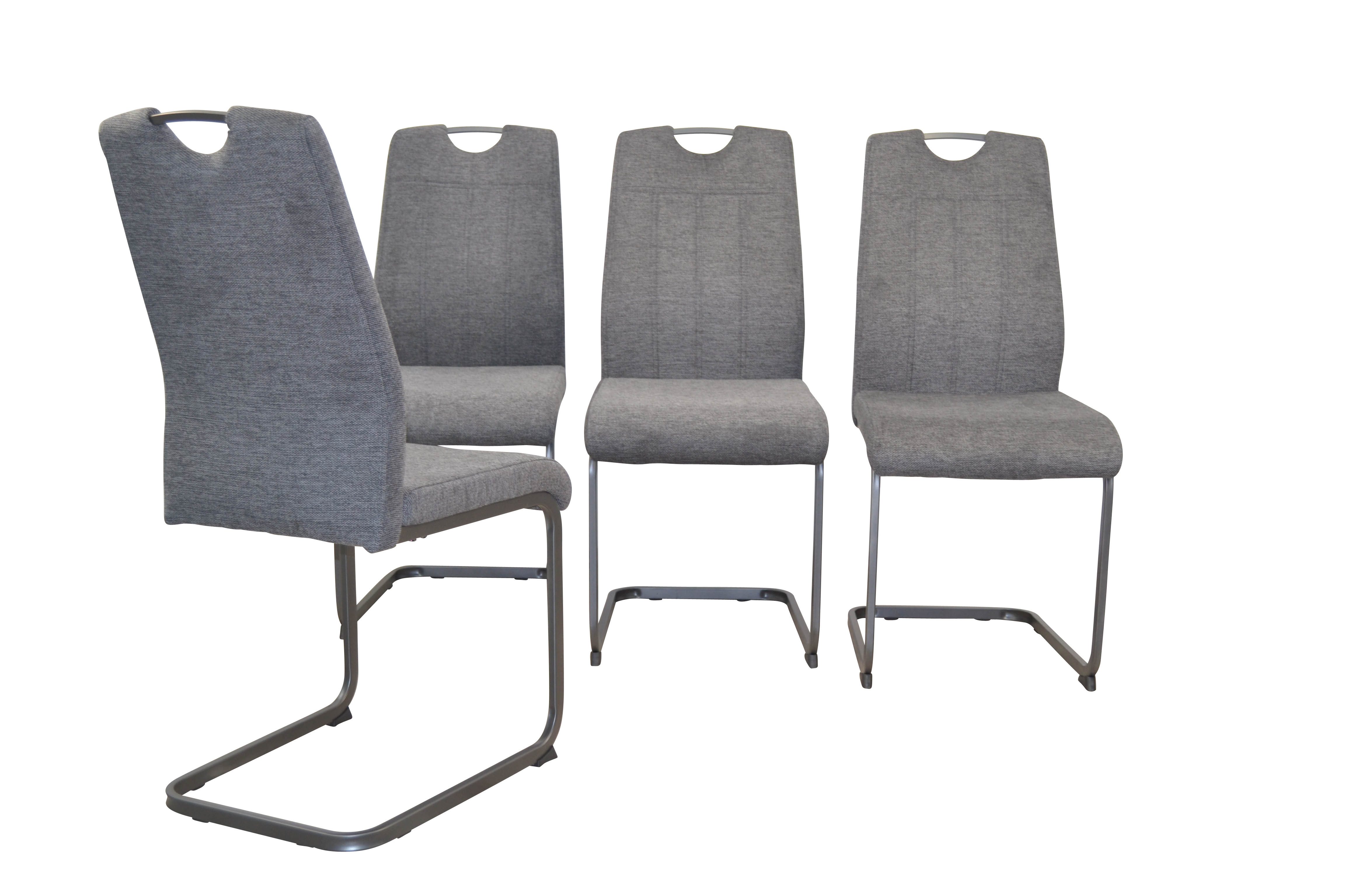 moebel-direkt-online Essgruppe 5tlg. Tischgruppe mit Glastisch, (Spar-Set, 1 Tisch, 4 Schwingstühle), Marmoroptik, 4 Freischwinger – Bild 2 von 5
