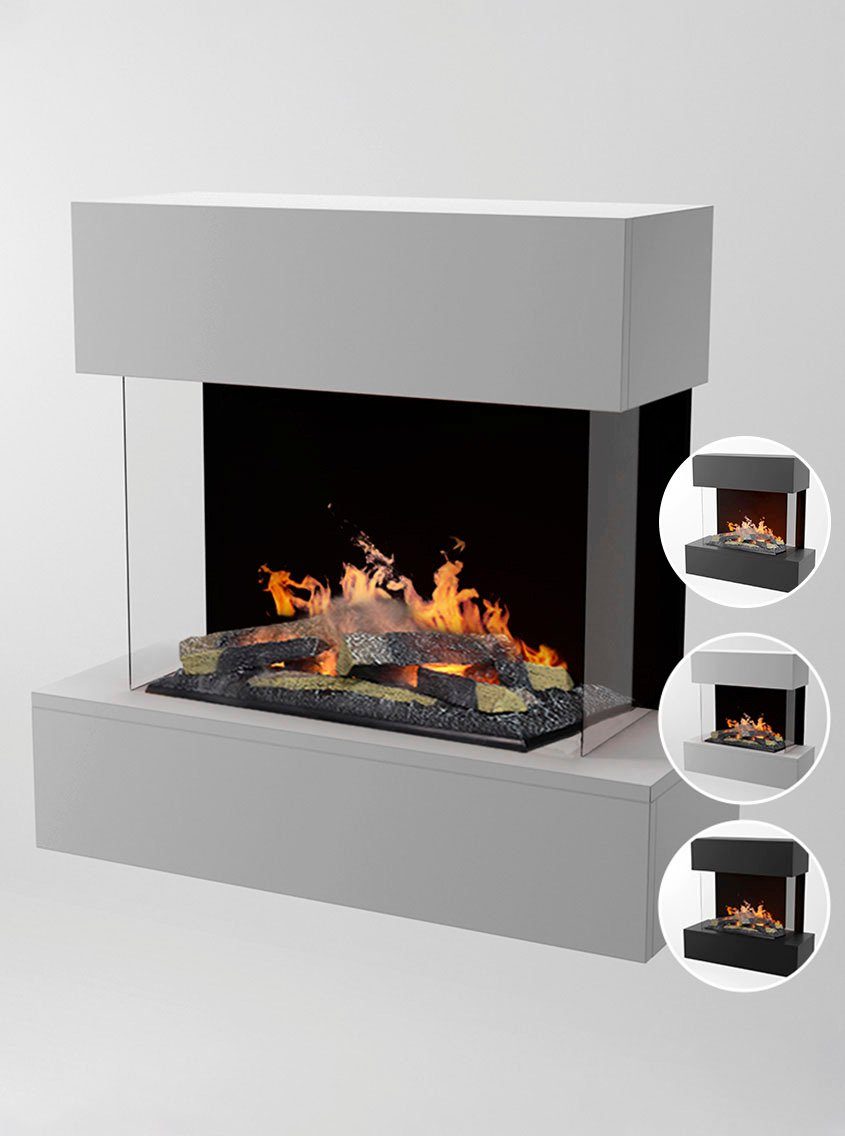 GLOW FIRE Elektrokamin »Hölderlin«, Wasserdampfkamin mit 3D Feuer mit integriertem Knistereffekt weiß