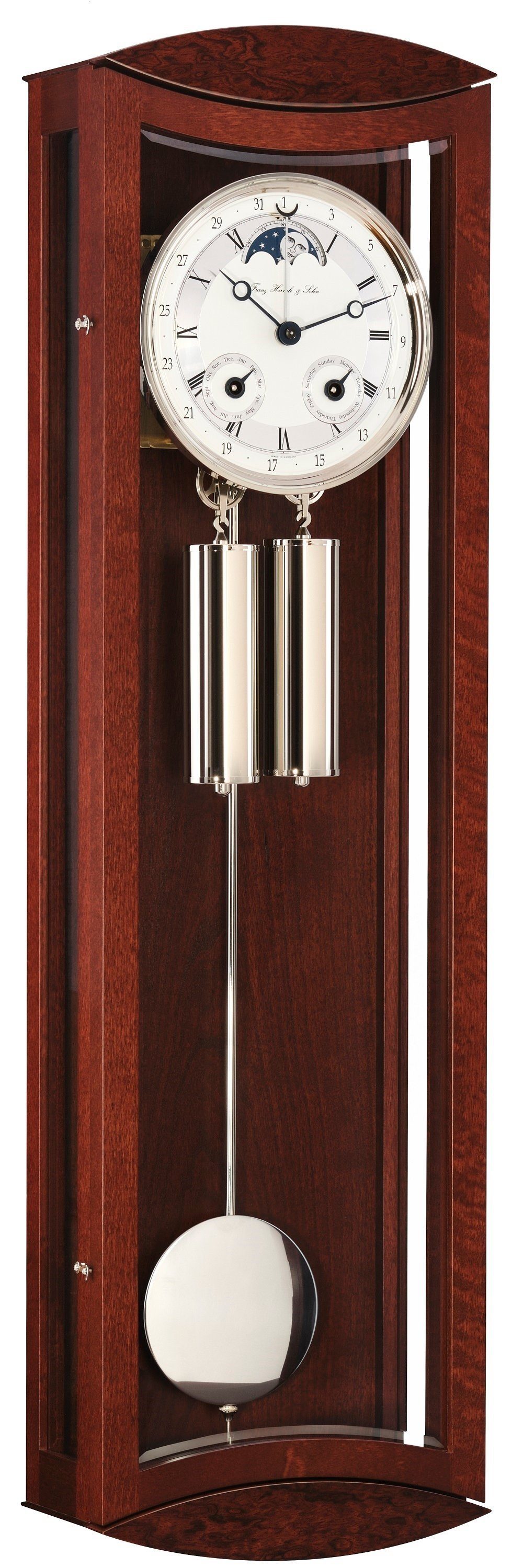 Hermle Pendelwanduhr Wanduhr mit Pendel Vollkalender (Mechanisches Uhrwerk mit Vollkalender)