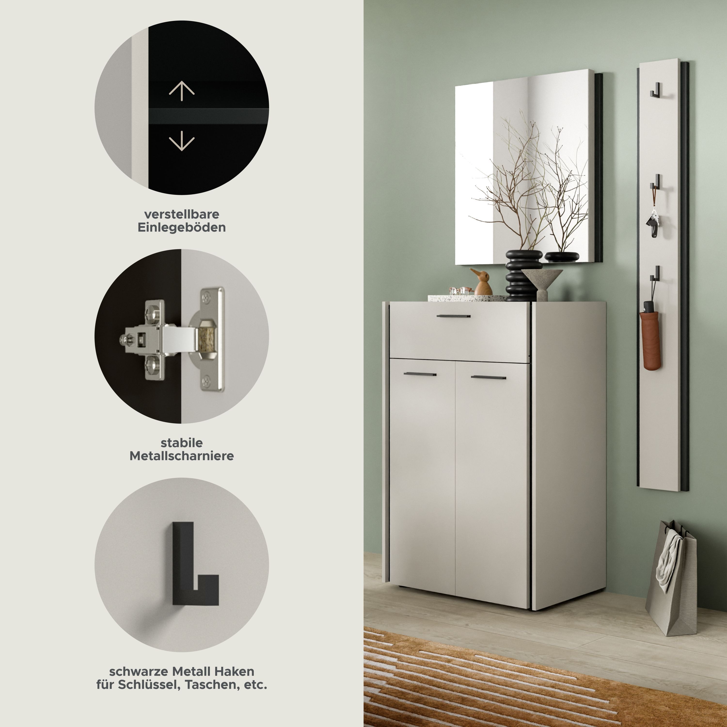 xonox.home Garderoben-Set Emil, in Kaschmir Melamin B/H/T: 142x190x37 cm