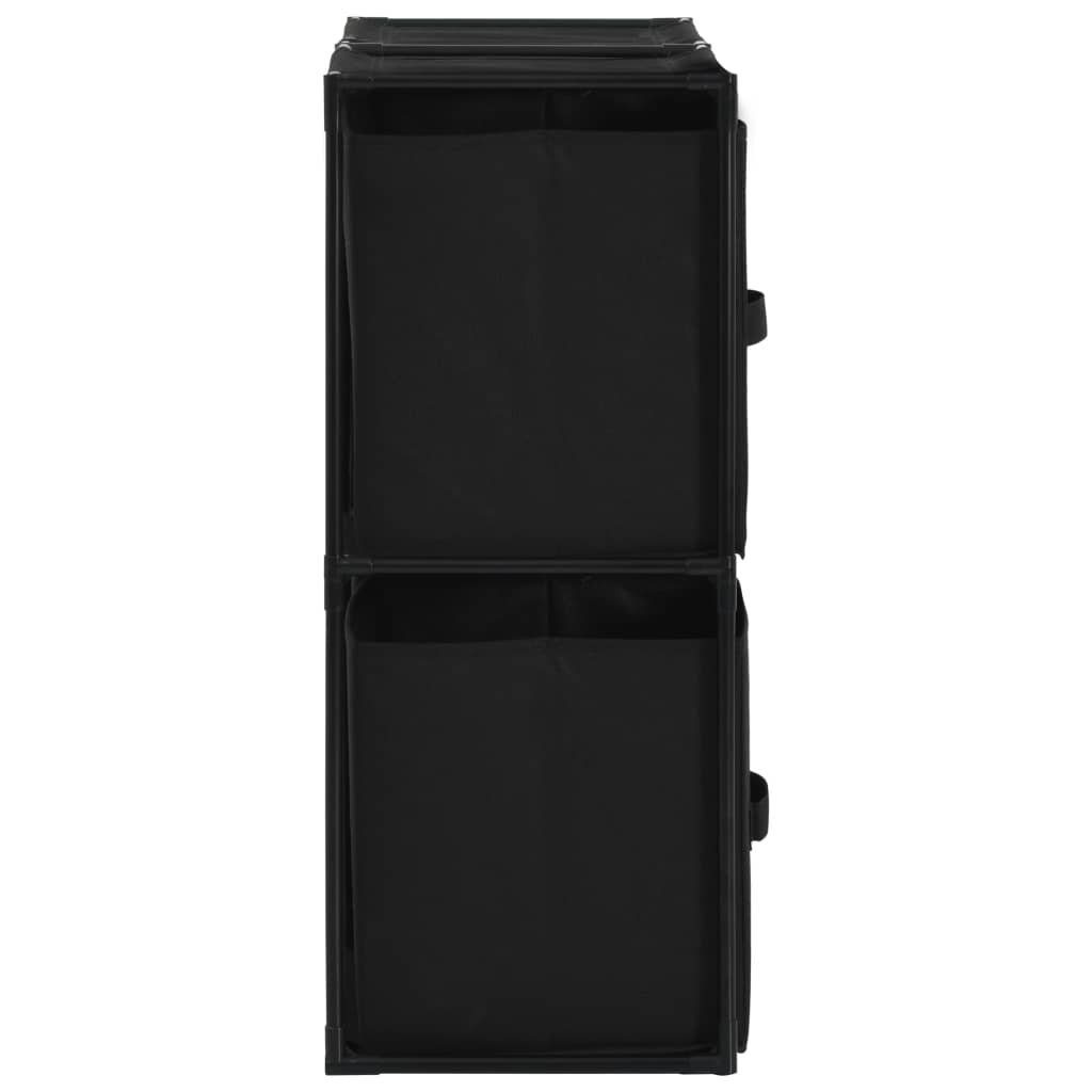 vidaXL Stoffkörben (1-St) Schwarz Lagerschrank 63×30×71 mit Fächerschrank cm Stahl 4