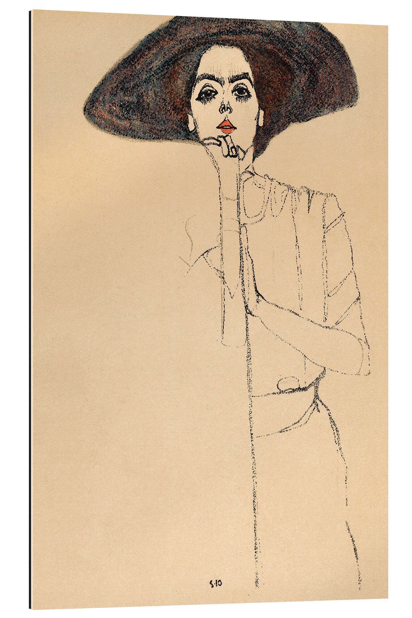 Posterlounge XXL-Wandbild Egon Schiele, Frauenbildnis II, Wohnzimmer Illustration