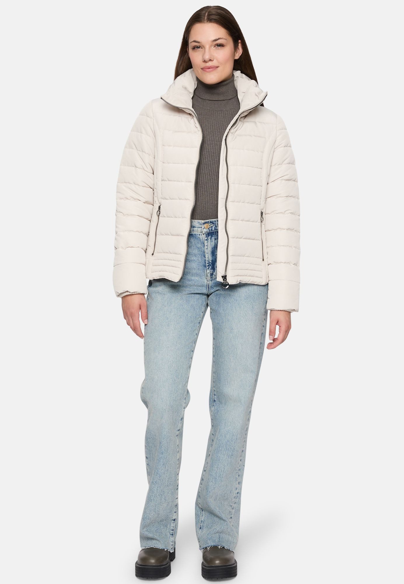 COVERED Steppjacke Ronja2 L60036CO2 Windfang, Stehkragen, Fleece-Taschen, Metallapplikation, Downfree