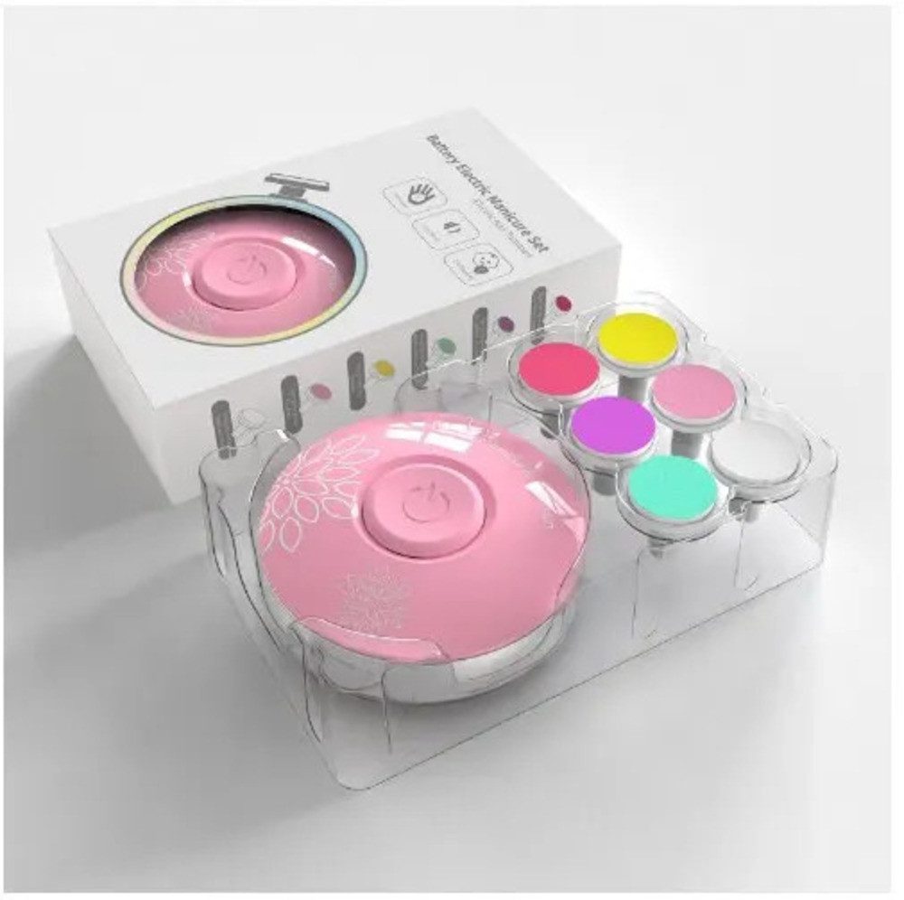 Montegoni Nagelknipser-Set Baby-Nagelschleifer, Elektrische Nagelfeile mit 6 Schleif kopf Ersatz, Pediküreset Elektrisch für Säuglinge,Kleinkinde und Erwachsene