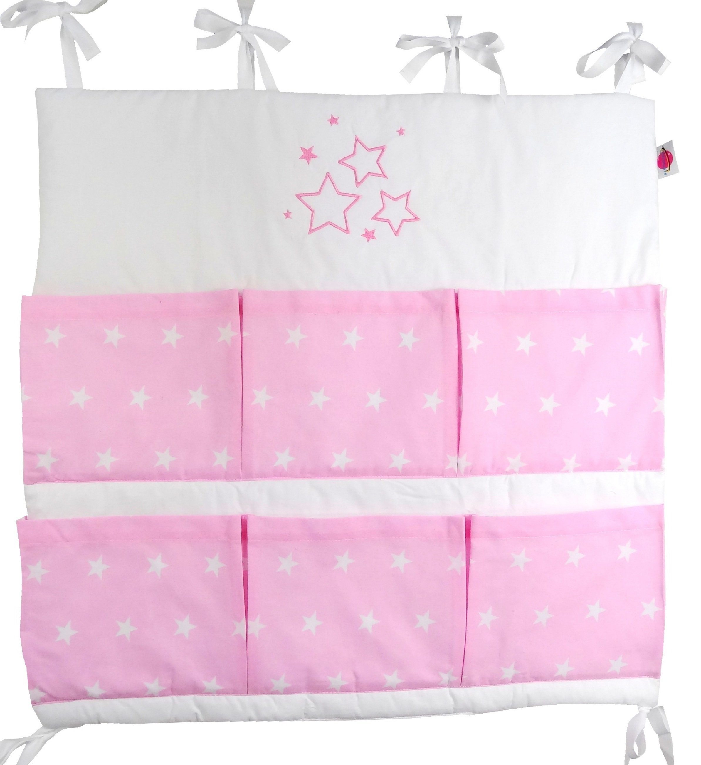 Babymajawelt Betttasche Baby Betttasche "STARS" 60x60cm Aufbewahrung, für Kinderbett, Kinderzimmer, Bad, Für Wickeltisch, Babybett, als Wandaufbewahrung, Spielzeugtasche