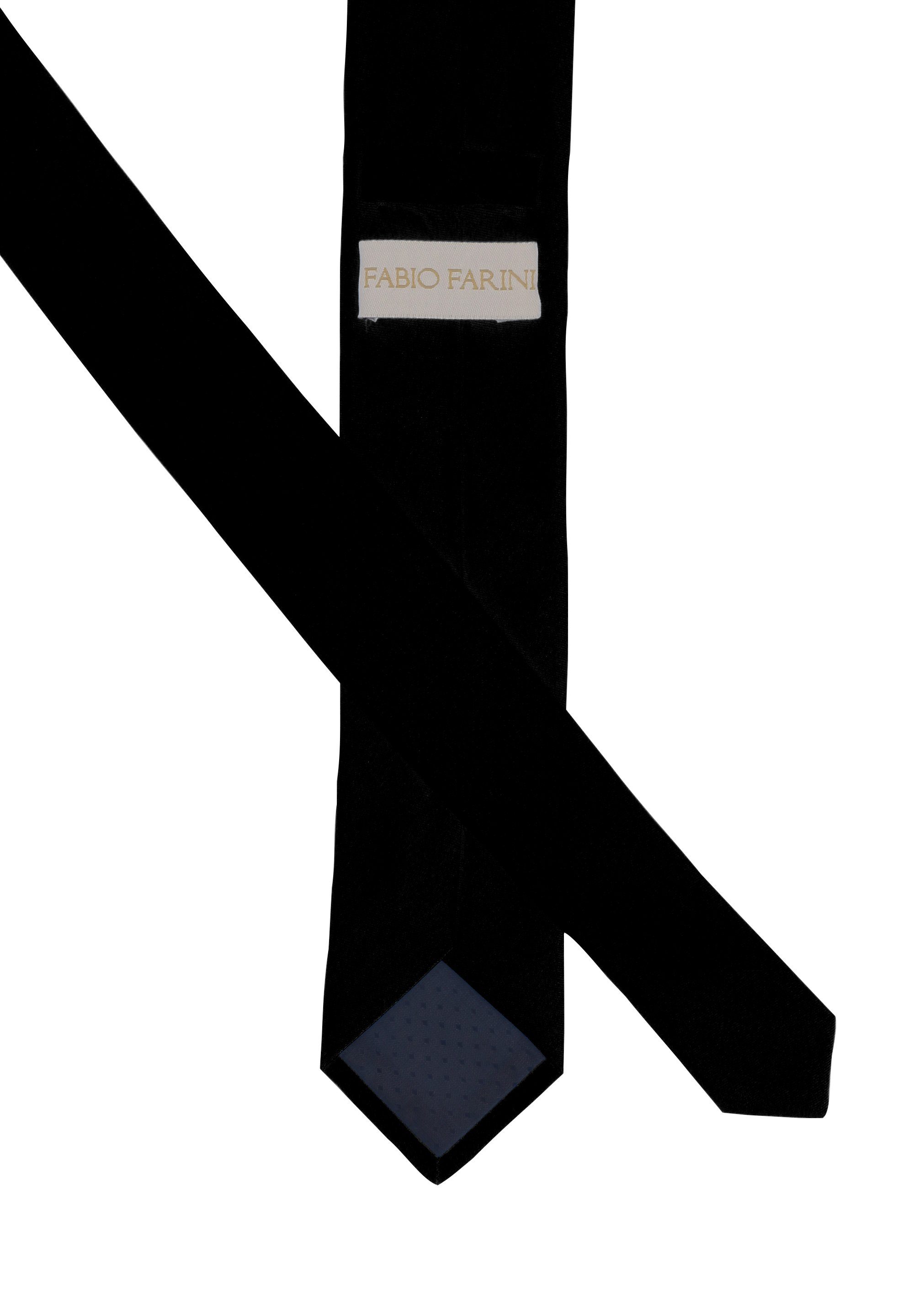 Fabio Farini Krawatte einfarbige Herren Schlips - Unicolor Krawatte in 6cm oder 8cm Breite (1-St., Unifarben) Schmal (6cm), Schwarz perfekt als Geschenk
