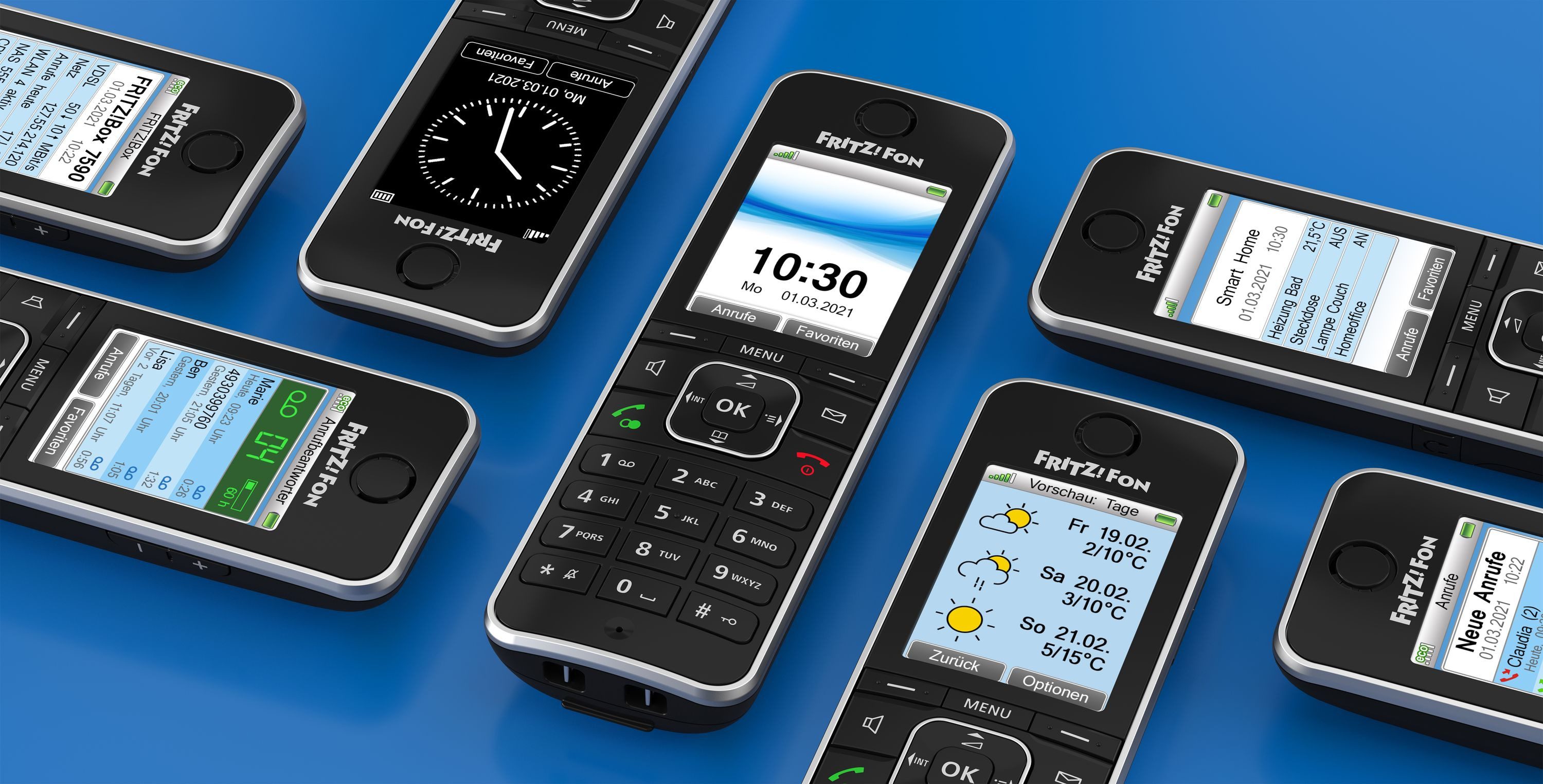 Fritz! FRITZ!Fon C6 schwarz Schnurloses DECT-Telefon (Mobilteile: 1, GAP, DECT, HD-Telefonie, 2,2" Farbdisplay, Smart Home, Headset, DECT Eco) – Bild 5 von 5