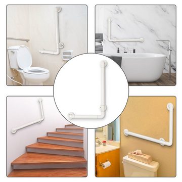 Randaco Haltegriff Badewannengriff Dusche Duschgriff Rutschfester L-FöRmiger Wandgriff, belastbar bis 200 kg, Wandmontage Schlafzimmer Treppengeländer 60*40cm Weiß