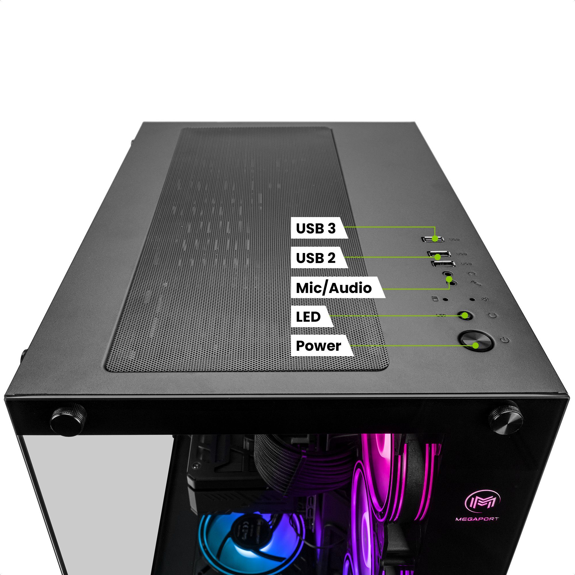 RTX Ti, GeForce WLAN) Megaport (6+4) Luftkühlung, GB Core Windows 1000 10 i5-12600KF RAM, 3.70GHz, 4060 Gaming-PC (Intel 32 GB 11, SSD,