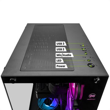 Megaport Gaming-PC (AMD Ryzen 5 5600 6x3,50 GHz 5600, AMD Radeon RX 6400, 16 GB RAM, 500 GB SSD, Luftkühlung, OHNE Betriebssystem, WLAN)