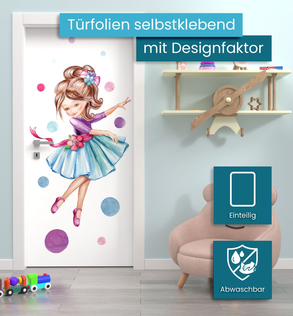 Thumbnail - MyMaxxi Dekorationsfolie Türtapete Türposter Türfolie selbstklebend Prinzessin Seifenblasen, (Stil 58, 1St.}, Klebefolie...