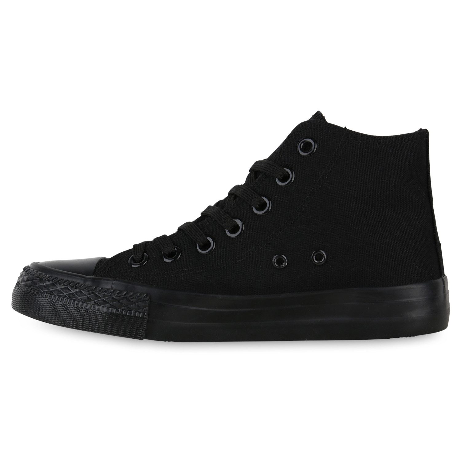VAN HILL 841313 Sneaker Damen Sneaker High Schnürer Bequeme Basic Freizeit Stoff