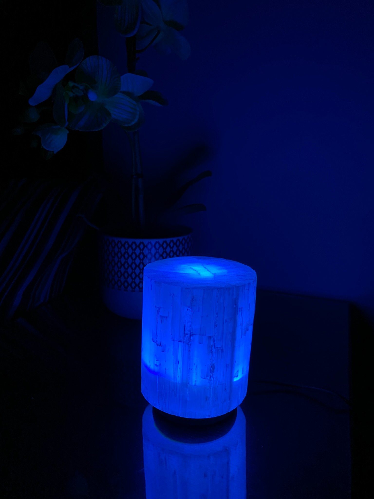 Tischlampe Nachttischlampe Lampe Selenite Kristall Farbwechsel lampe LED Heimtex tischleuchte Turm