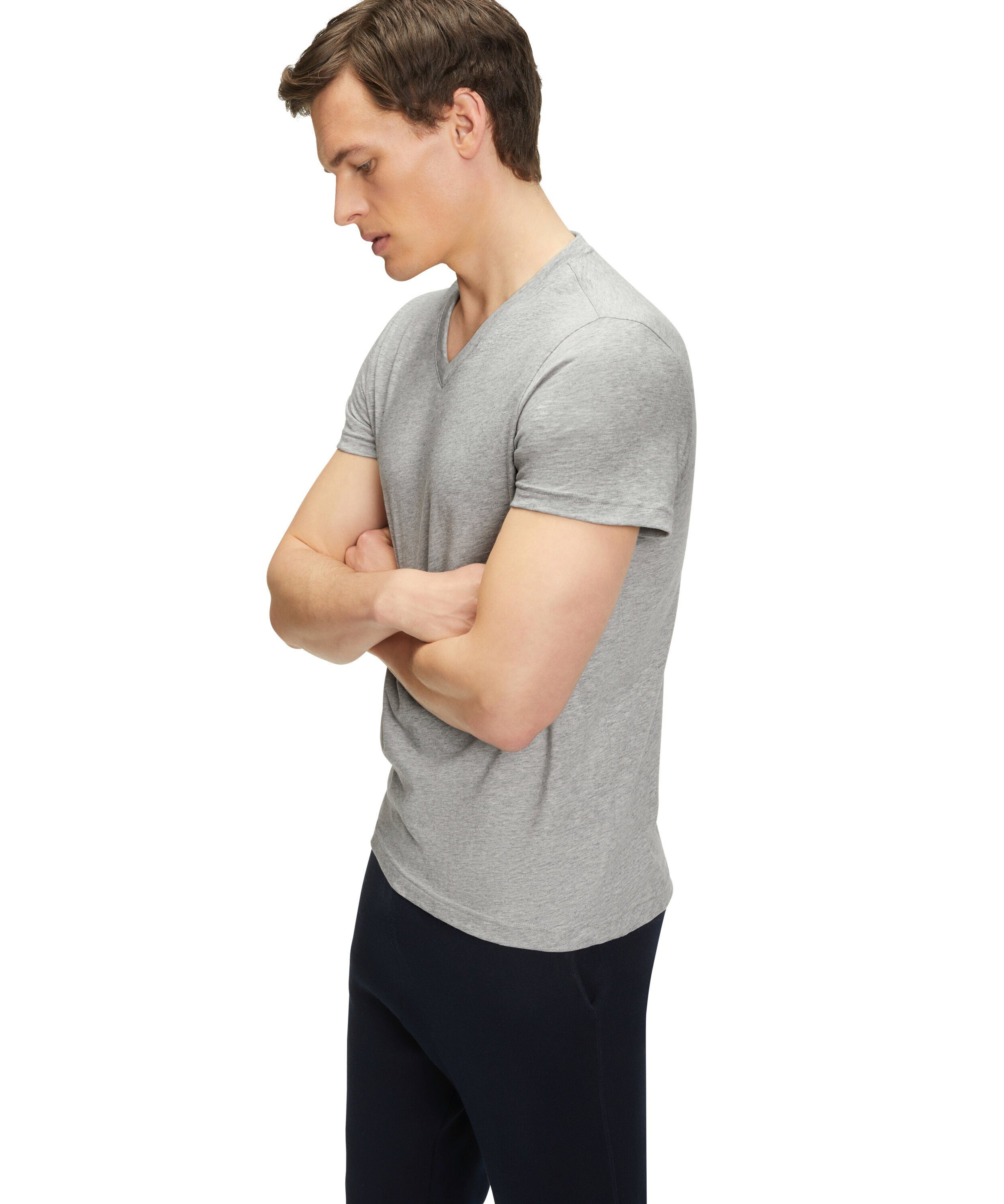 aus Baumwolle (1-tlg) grey light FALKE (3400) reiner T-Shirt