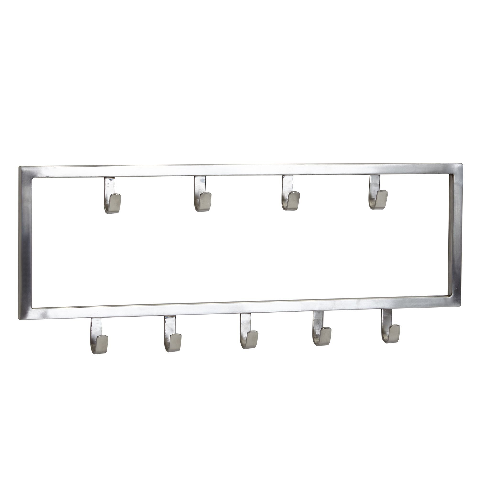 FINEBUY Wandgarderobe FB30251 (Metall Silber 50x20x4 cm Hakenleiste Modern) günstig online kaufen