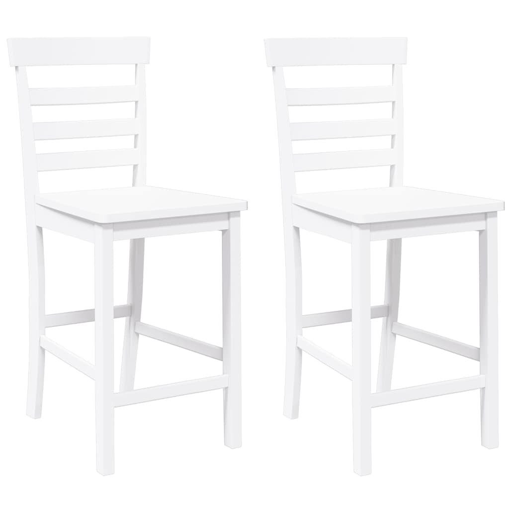 vidaXL Barhocker Barhocker 2 Stk. Weiß Massivholz Gummibaum (2 St) günstig online kaufen