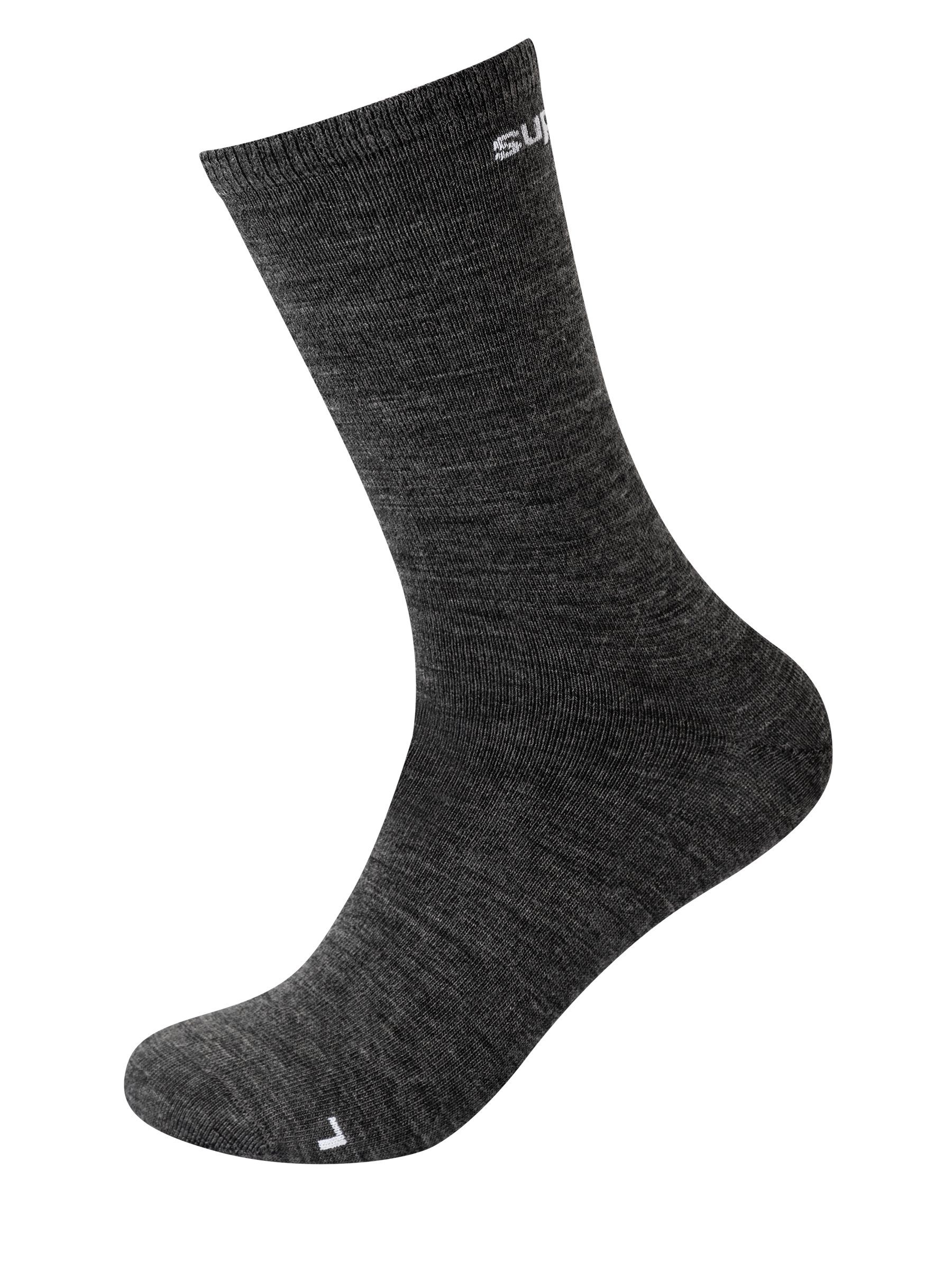 SUPER.NATURAL Sportsocken Merino Socken SN ALL DAY SOCKS (2-Paar) No smell-no worries, Merino-Materialmix Metal Grey/Fresh White