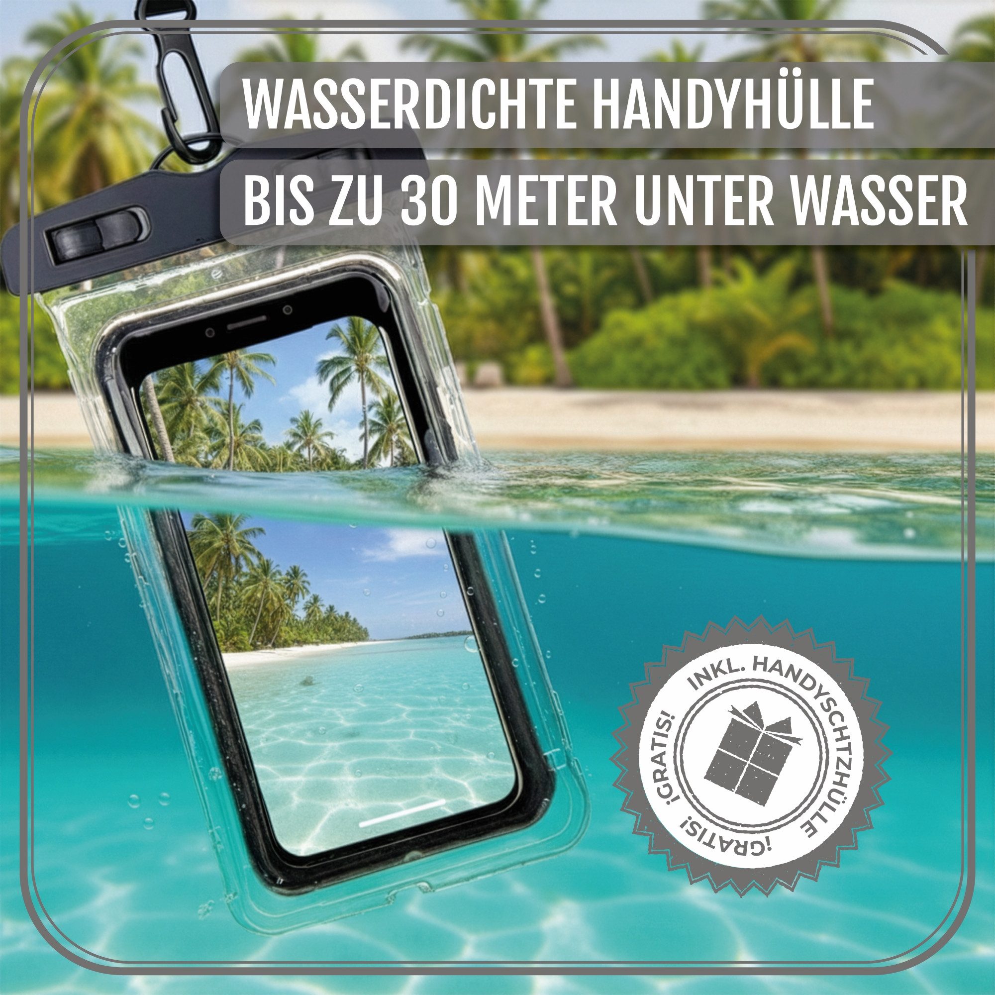 Active Peak Drybag Wasserdichte Tasche & Packsack (inkl. Wasserdichter Smartphone Hülle, 2-tlg), Waterproof Bag Seesackfür SUP, Kajak, Strand, Wassersport, Outd – Bild 5 von 5