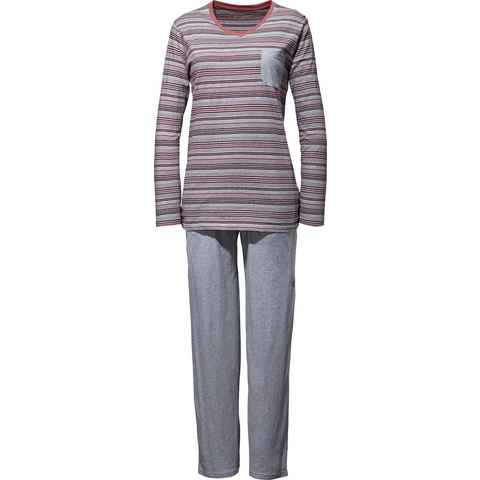 REDBEST Pyjama Damen-Schlafanzug Single-Jersey Streifen