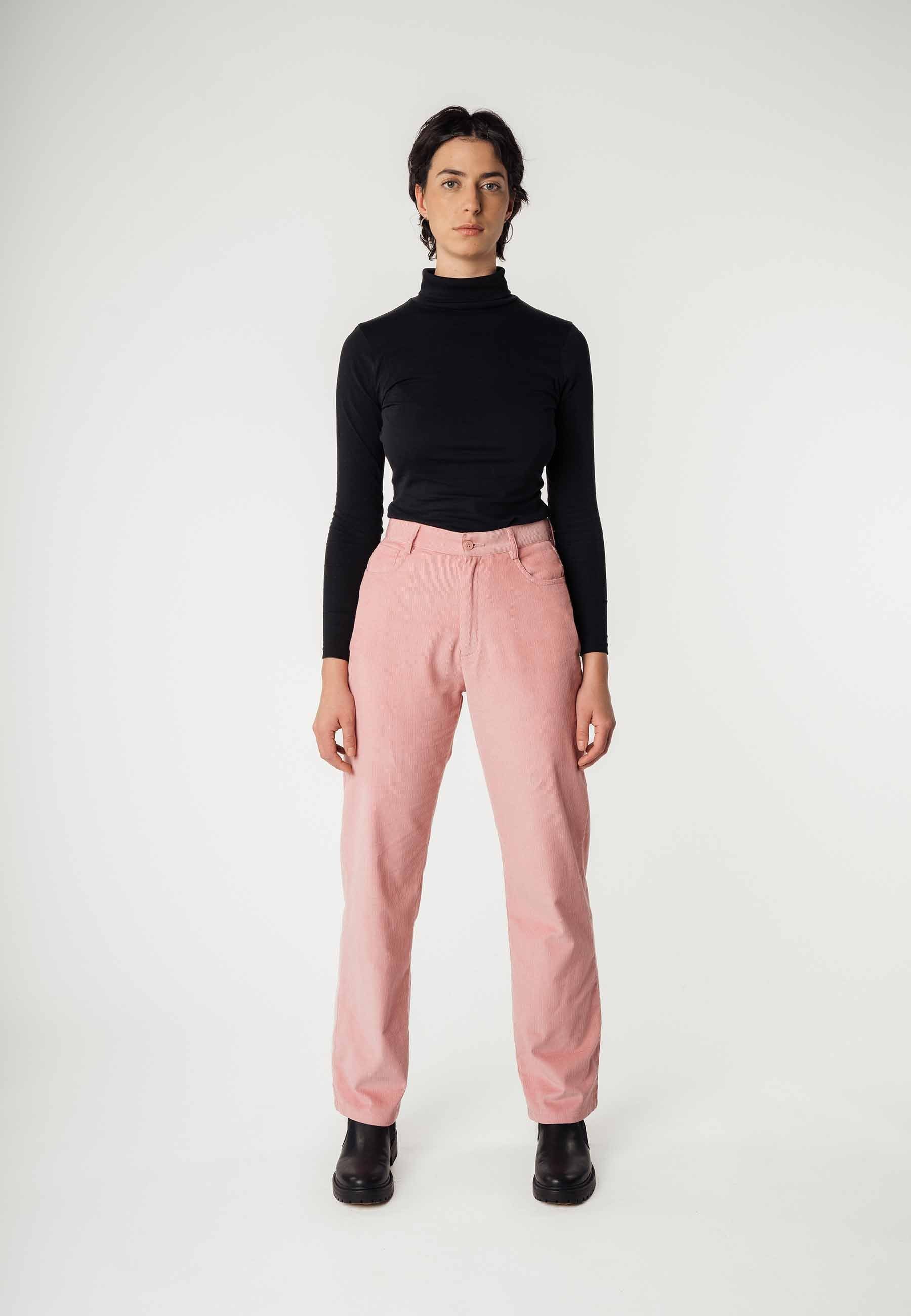MELA Cordhose Cord Hose mit hohem Bund und weitem Bein Style OORJA