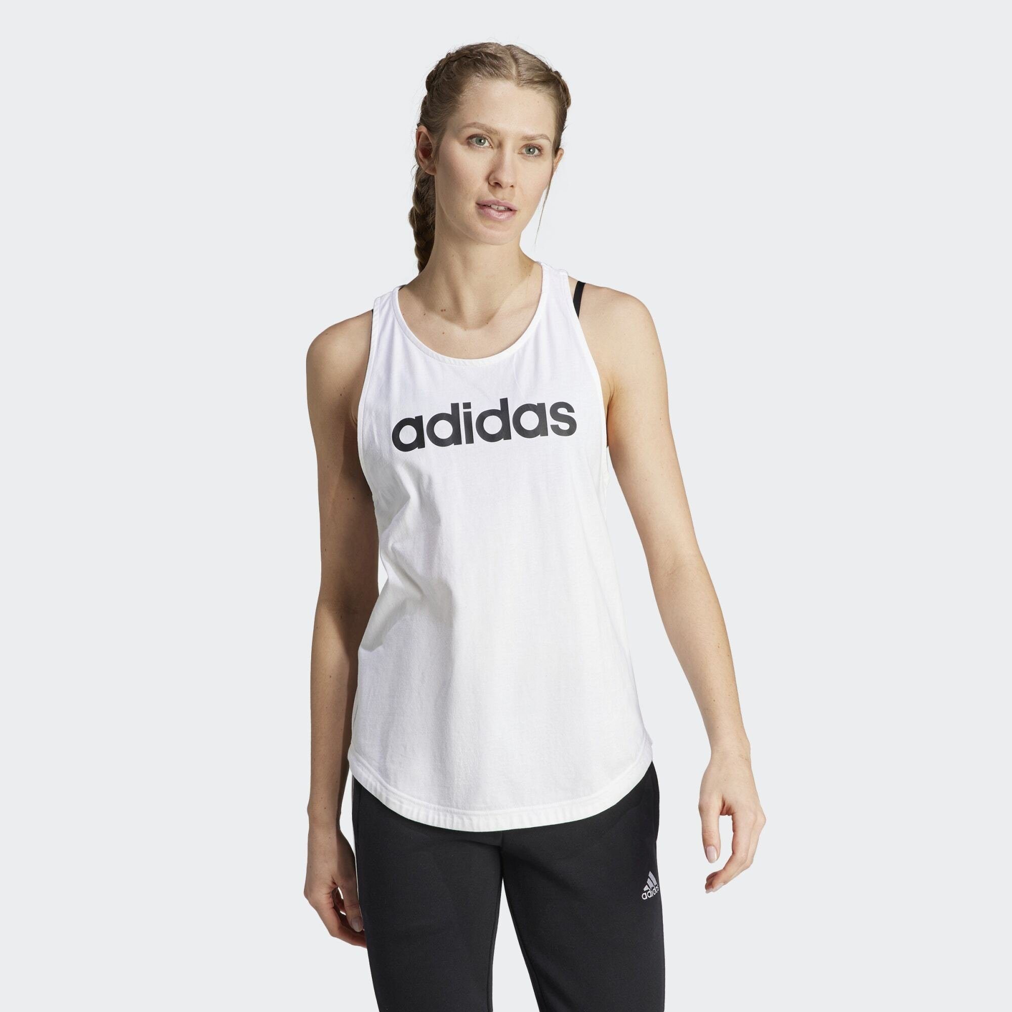 Black / LOOSE adidas Sportswear Tanktop White TANKTOP LOUNGEWEAR ESSENTIALS LOGO