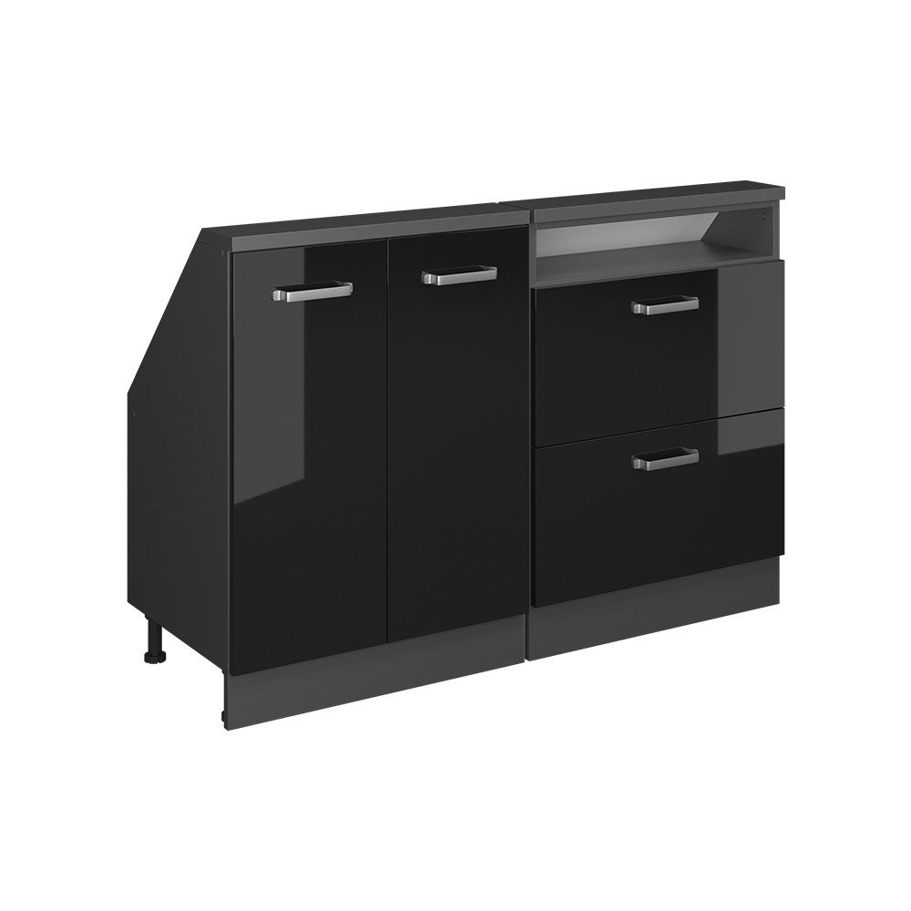 Vicco Unterschrank R-Line, Schwarz Hochglanz/Anthrazit, 120 günstig online kaufen