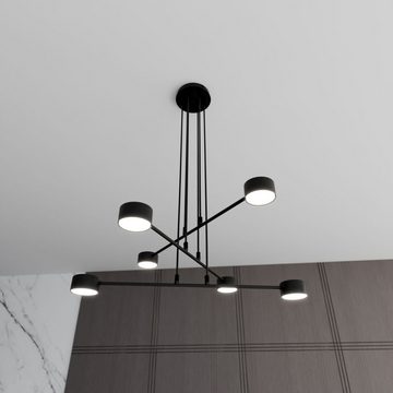 Licht-Erlebnisse Pendelleuchte KIKI, ohne Leuchtmittel, Metall H: max. 100 cm Schwarz GX53 6-flammig Modern