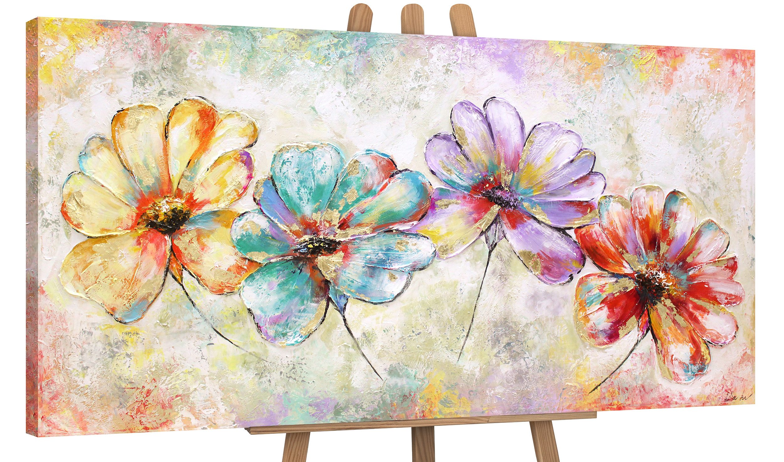 YS-Art Gemälde Schöne Blumen, Blumen, Bunte günstig online kaufen