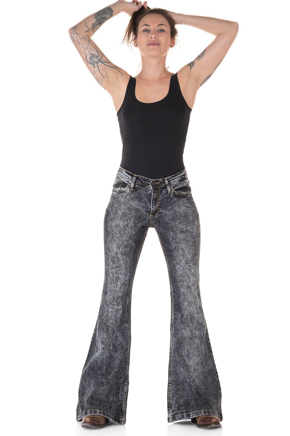 Schlagjeans Damen STAR BLACK J.