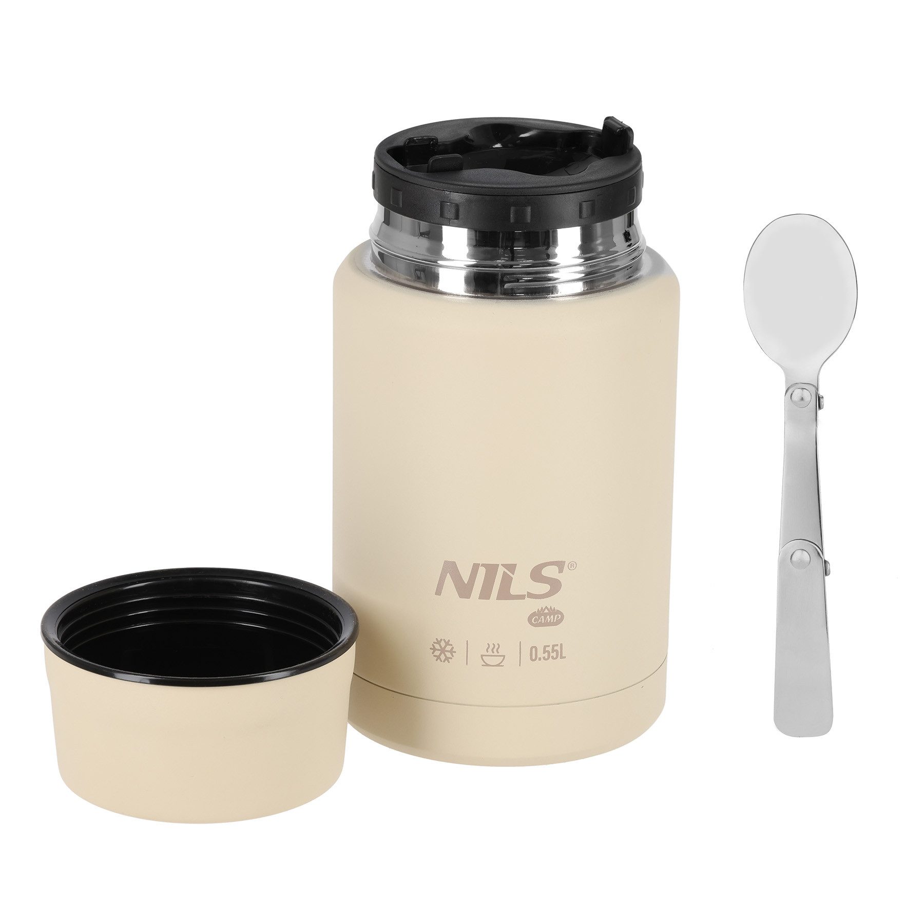NILS CAMP Lunchbox Speisethermos Thermobehälter Warmhaltebox, Edelstahl, (Spar-Set, 1-tlg., 5 x 18, 9, 5 cm isoliert), doppelwandig, auslaufsicher, BPA-frei, Edelstahl